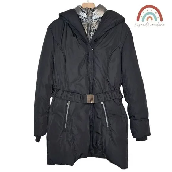 New! Noize Ariana Parka Insulated Puffer Belted Hooded Jacket NWOT - Picture 4 of 16